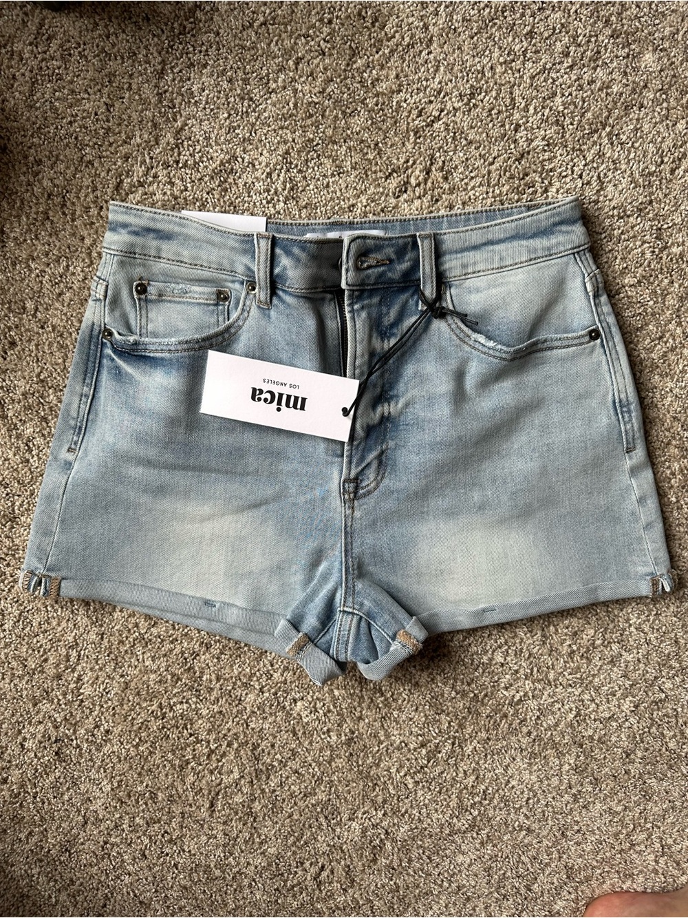 MICA Light Wash Denim Roll-Hem Women's Shorts